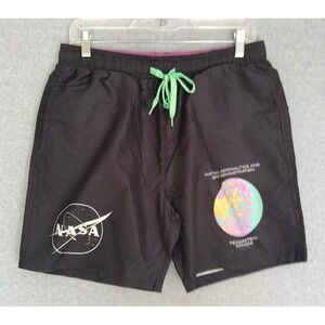 NEW! Hyper Space NASA Swim Trunks Boys Large Black Graphic UPF 50+ Mesh Lined
